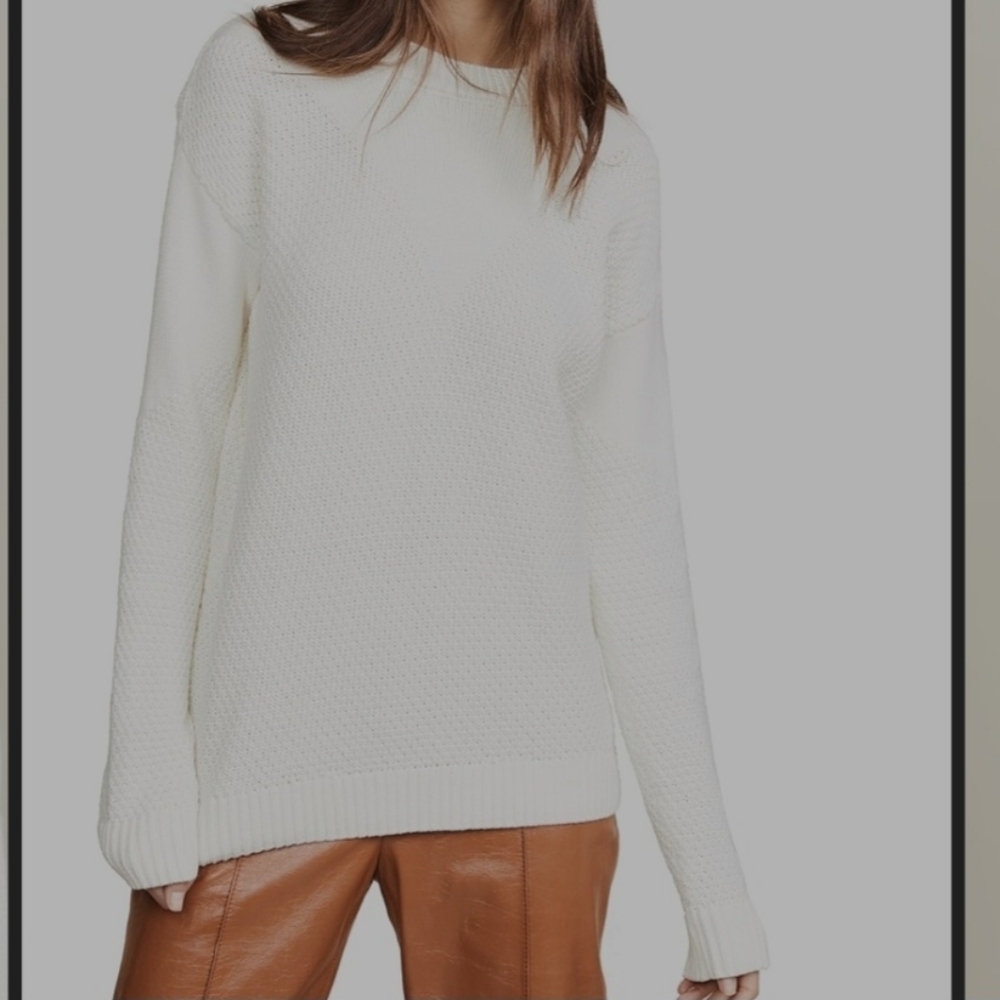 Sablyn Large Ivory Harper 1901 Seed Knit Crew Neck Sweater